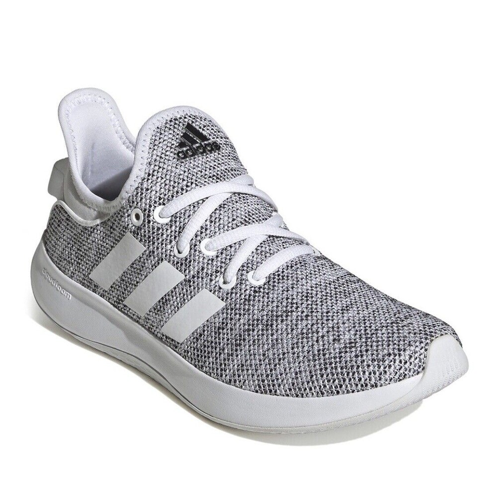 New adidas Women Ladies Sz 6 Cloud foam Pure Running Shoe, White/White/Black - Picture 3 of 8